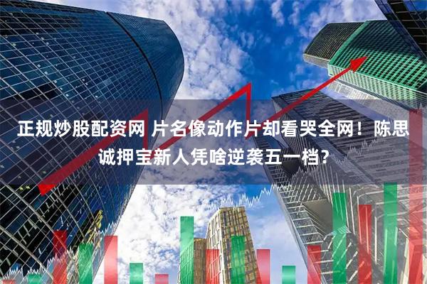 正规炒股配资网 片名像动作片却看哭全网！陈思诚押宝新人凭啥逆袭五一档？