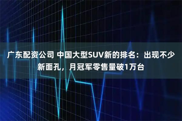 广东配资公司 中国大型SUV新的排名：出现不少新面孔，月冠军零售量破1万台
